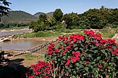 Luang Prabang, Laos - The Northern temporary walk bridge over the Nam Khan 